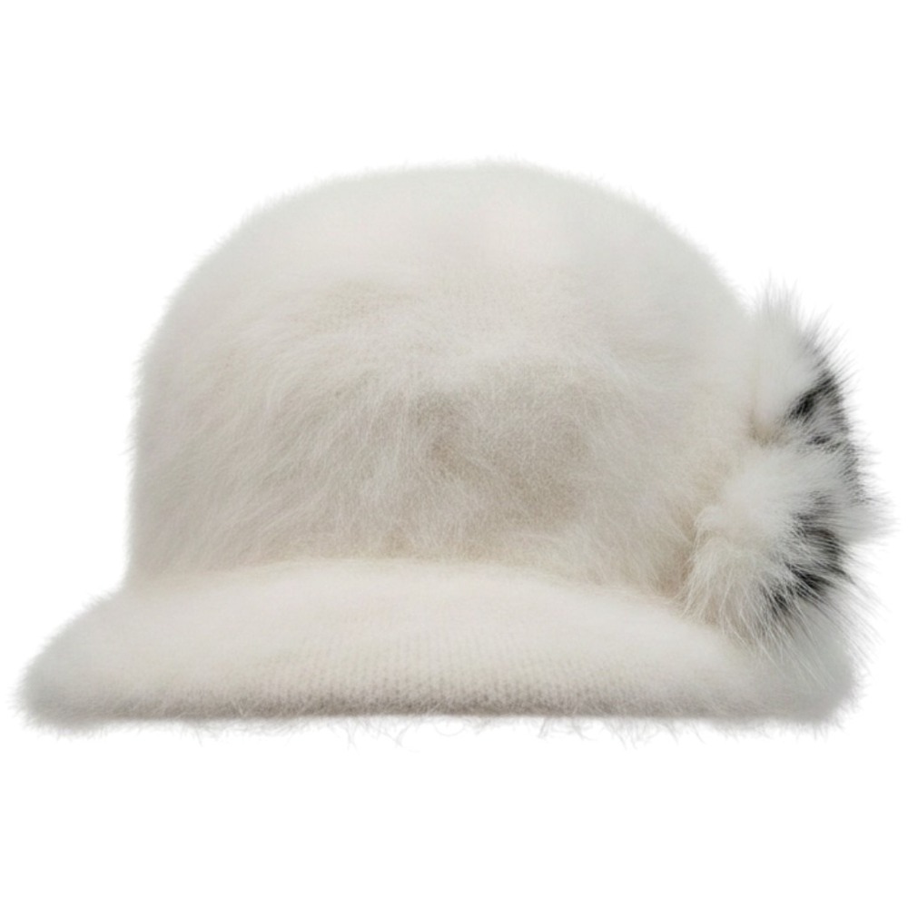 Unbranded Angora Fur Cloche Hat Women One Size White Vintage Winter